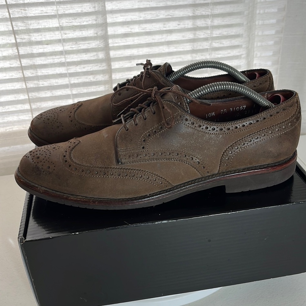 Allen Edmonds oakwood dress‎ casual shoes brown Leather Wingtips Size 10.5 AA